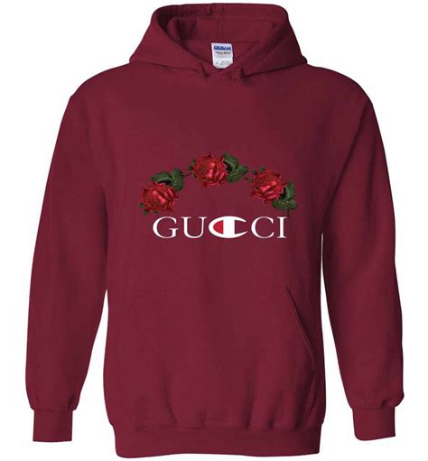 gucci rose hoodie champion|cheapest Gucci hoodie.